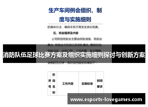 消防队伍足球比赛方案及组织实施细则探讨与创新方案